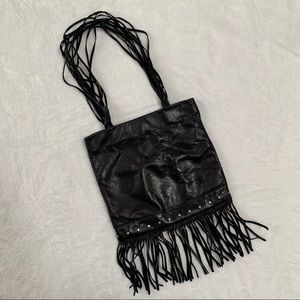 Kenneth Cole fringe leather shoulder bag